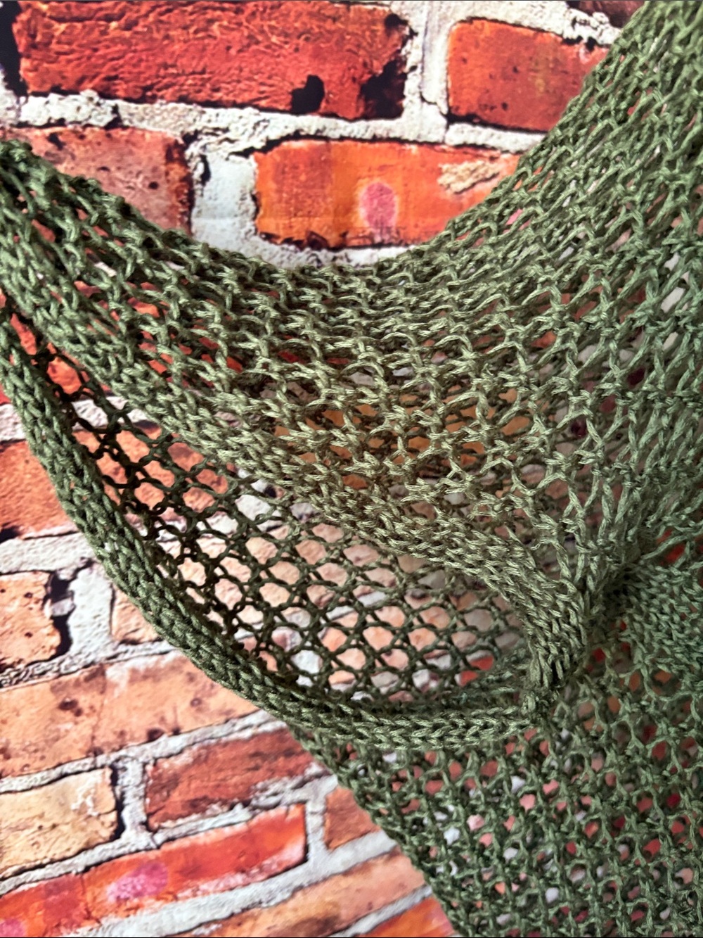 Francesca's Olive Open Weave Sweater Cardigan Shawl Slouchy Arm One Size - Picture 4 of 9